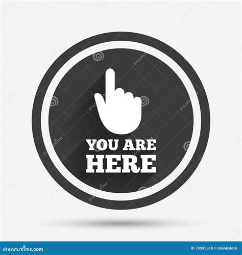 You Are Here Sign Icon Info Text Symbol Cartoon Vector