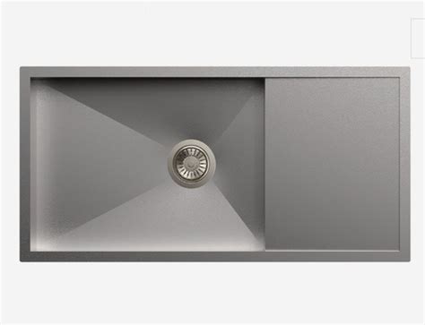 Carysil Quadro Grey Stainless Steel Undermount Single Bowl Kitchen Sink