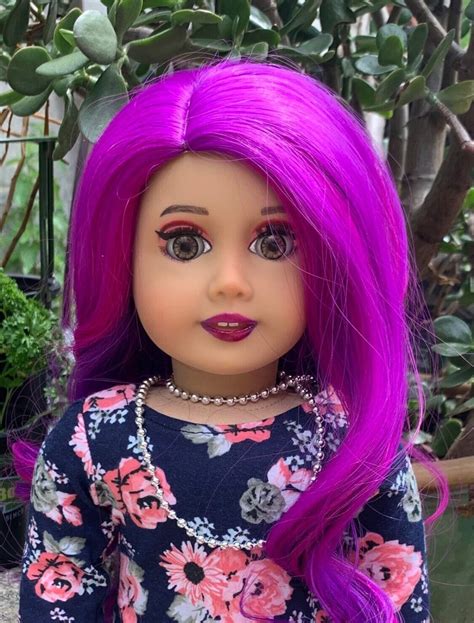 emory custom american girl doll classic mold purple wig ooak ebay