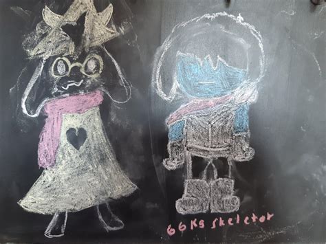 The Heroes Drawn On A Chalkboard Kris Added Today Ralsei Drawn A Year