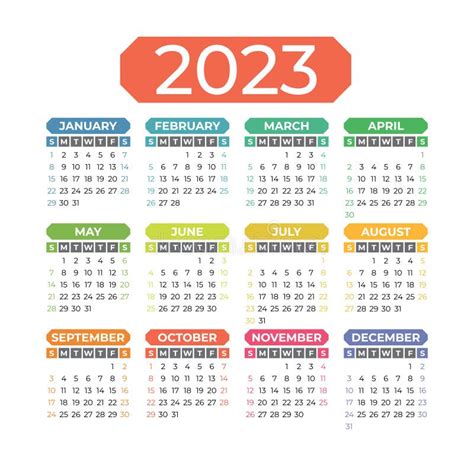 2023 Kids Calendar Template Stock Illustrations 422 2023 Kids