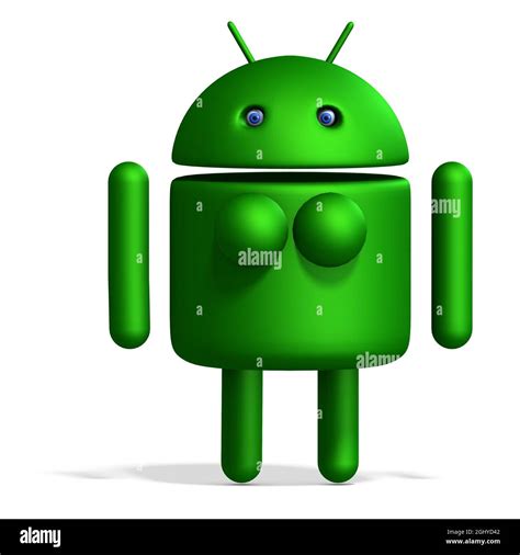 3d Illustration Of A Cute And Funny Cartoon Female Android Isolated