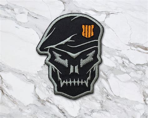 Cod Call Of Duty Black Ops 4 Blackout Skull Emblem Iron On Etsy