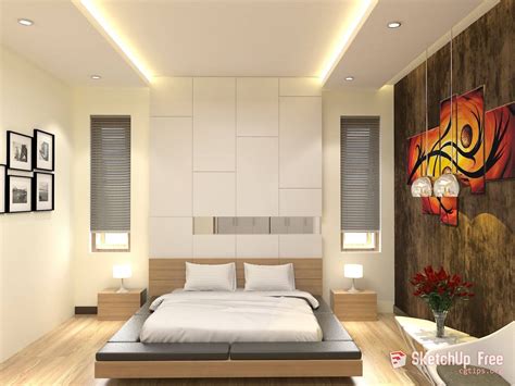 1486 Interior Bedroom Sketchup Model By Quoc Lam Free Download