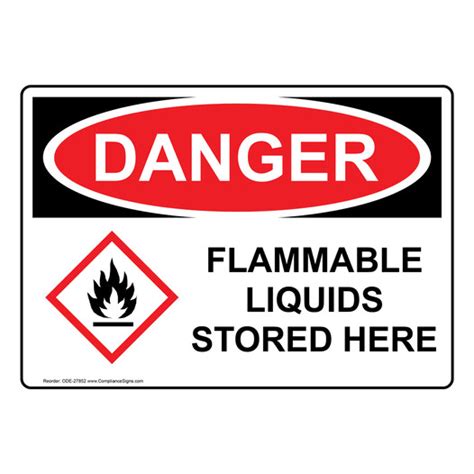 Flammable Liquids Stored Here Sign ODE 27852 Hazmat Flammable