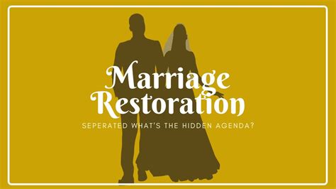 Marriage Restoration Who Do They Really Want Youtube