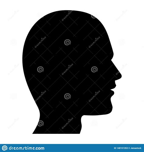 Human Head Silhouette Black And White Stock Vector Illustration Of