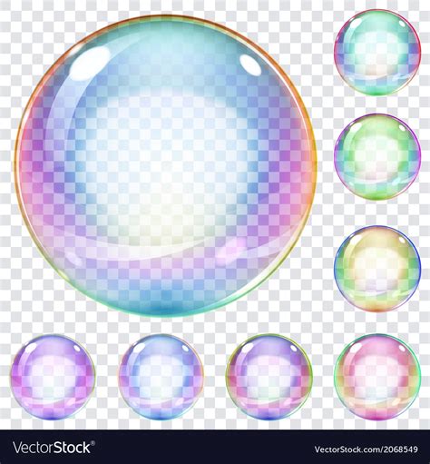 Set Of Multicolored Soap Bubbles Royalty Free Vector Image