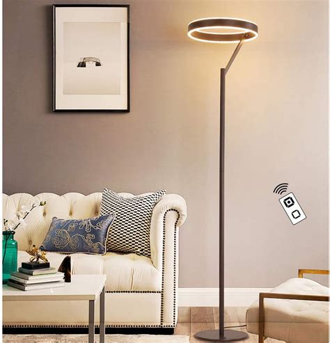 Qzzz Led Floor Lamp Continuously Dimmable Standing Lamp With Remote