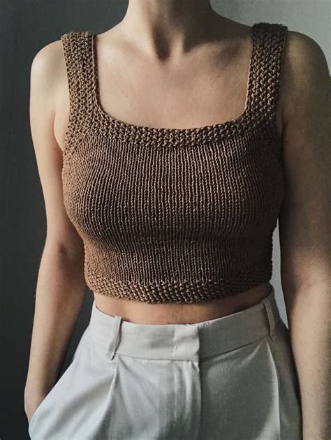 Knitted Cotton Merino Wool Crop Top Etsy