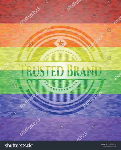Trusted Brand Lgbt Colors Emblem Vector Stock Vector Royalty Free
