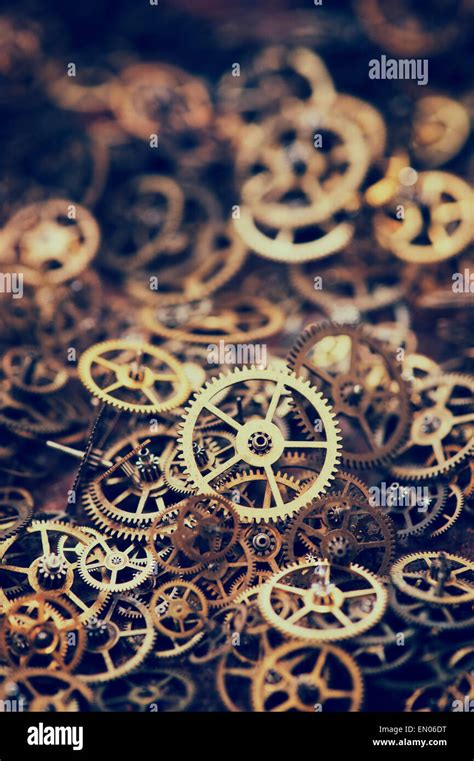Old Pocket Watch Cogs Vintage Filter Applied Stock Photo Alamy