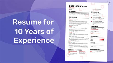Resume For 10 Years Of Experience Enhancv