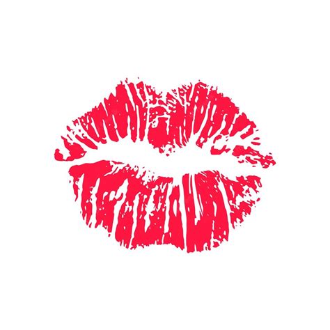 Premium Vector Female Red Lipstick Kiss Isolated On White Background