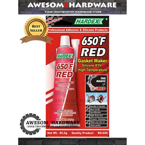 Hardex Rs Red Rtv Gasket Maker High Temperature Silicone Glue G