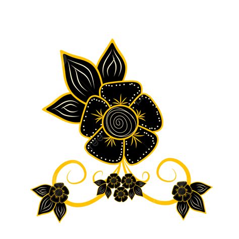 Elegant Black And Yellow Batik Flowers Batik Flower Batik Batik