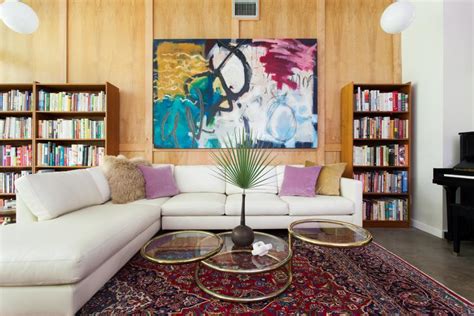 Eclectic Neutral Living Space With Chic White Sectional Hgtv