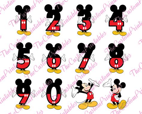 Mickey Mouse Disney Numbers 0 9 Svg Cut File Vector Cricut Files