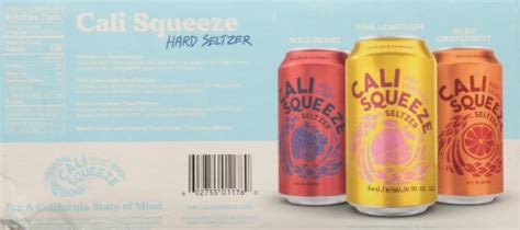 Cali Squeeze Variety Pack Citrus Hard Seltzer Craft Beer Cans 12 Cans
