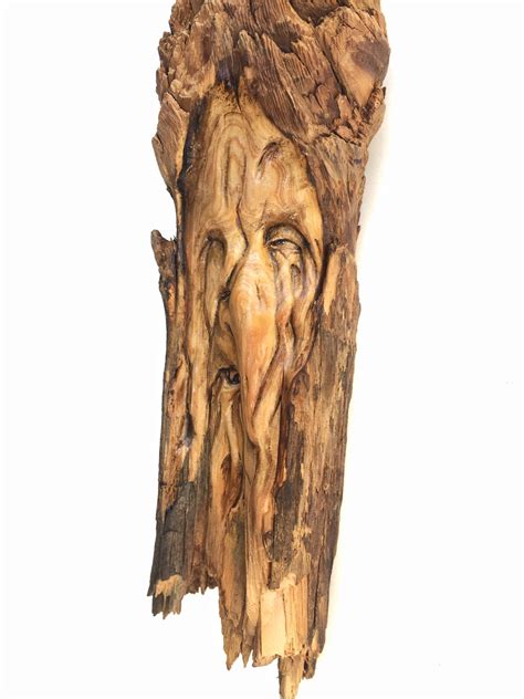 Wood Carving Wood Spirit Rustic Decor Perfect Wood T Wall Art By