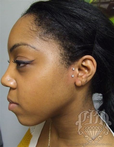 Ryan Ouellette — Vertical Tragus Surface Piercing By Ryan Unique Body Piercings Ear
