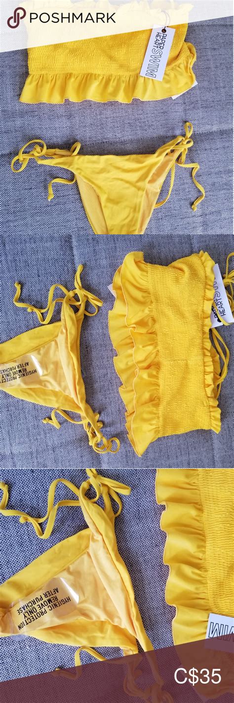 New Two Piece Yellow Bathing Suit Brand New Yellow Two Piece Bathing