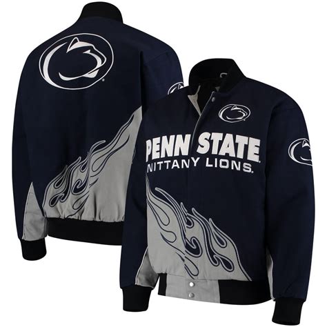 Mens Navy Penn State Nittany Lions Hot Route Twill Jacket