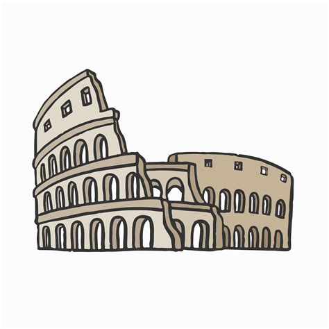 Ancient Roman Colosseum Graphic Illustration Download Free Vectors