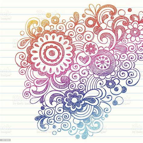 Handdrawn Sketchy Flower Notebook Doodles Stock Illustration Download