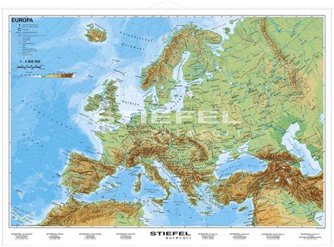 Europa Physisch Welt Landkarten Didaktisches Lern Und