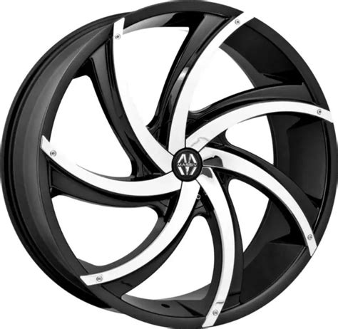 24 Inch 24x9 Massiv Turbino Black Wheels Rims 5x1143 5x120 Dual
