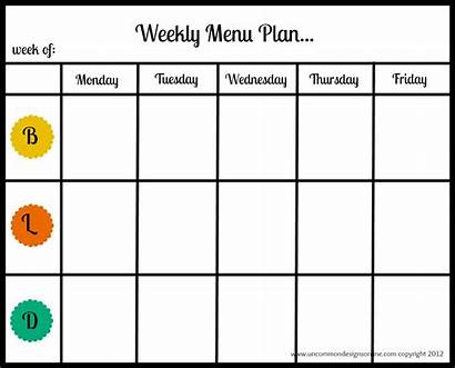 Printable Weekly Menu Planner Planning Meal Plan