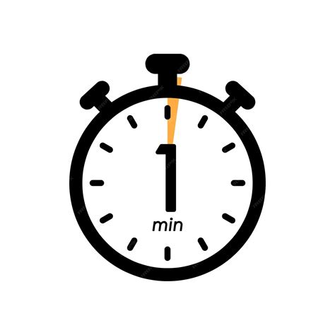 Premium Vector One Minute Stopwatch Icon Timer Symbol Cooking Time