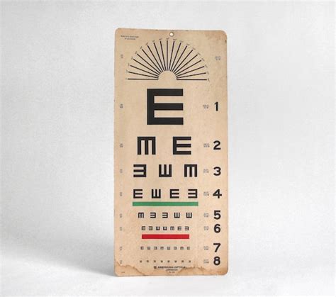 Items Similar To Vintage Eye Exam Chart On Etsy