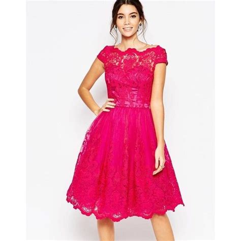 Best Fuschia Pink Dress Chi Chi London Premium Lace Midi Prom Dress