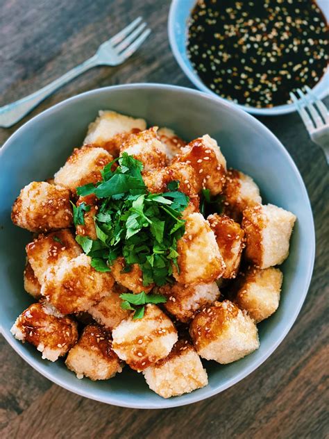 Fried Tofu With Garlic Sauce 20 Minutes Or Less Tiffy Cooks
