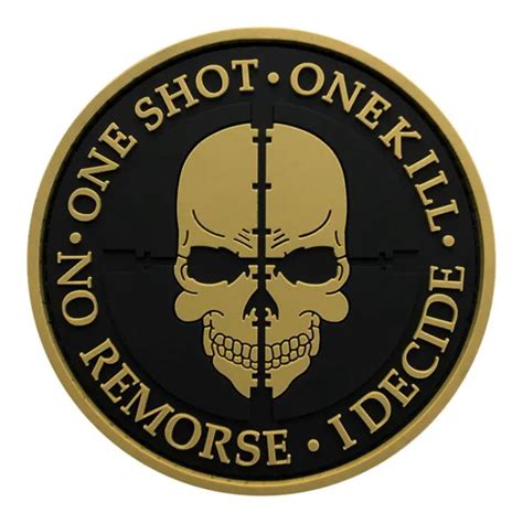 One Shot One Kill No Remorse Sniper Tactical Patch 3d Pvc Rubber 30 Inch Sh1 799 Picclick