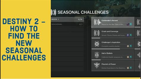 Destiny 2 How To Find The New Seasonal Challenges Season Rank