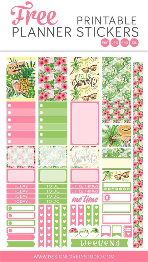 Enjoy This Super Cute Free Printable Summer Planner Stickers Kit