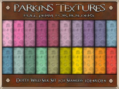 second life marketplace parkins textures dotty wild silk set 20x full perm seamless