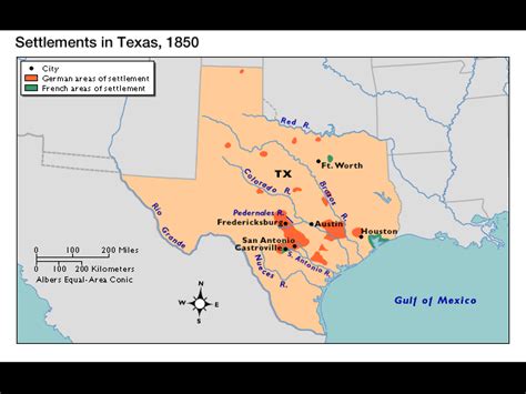 1850 Ethnic Settlements In Texas 1820 1860 Antebellum America