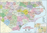 Eastern North Carolina Wall Map - The Map Shop