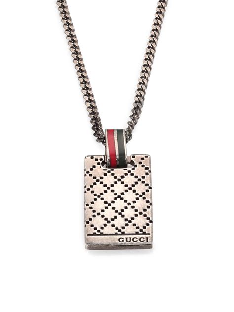 Gucci Dtissima Silver Pendant Necklace In Silver For Men Sterling