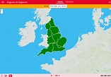 Mapa para jugar. ¿Dónde está? Regiones de Inglaterra - Mapas Interactivos