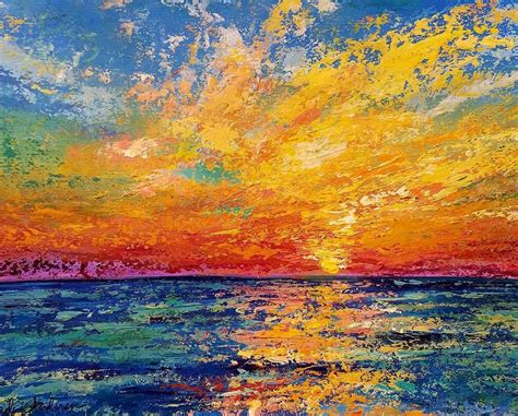 Free Diy Painting Tutorial Ocean Sunset Palette Knife Techniques