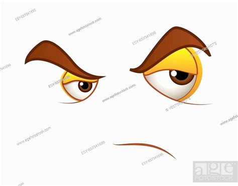 Angry Cartoon Face Expression Vector Illustration Stock Vector Vector
