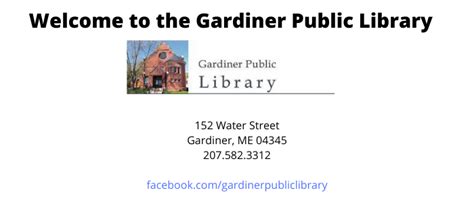 About Us Gardiner Public Library Gardiner Maine