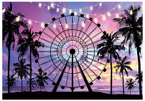 Buy Funnytree X Ft Summer Seaside Ferris Wheel Photography Backdrop