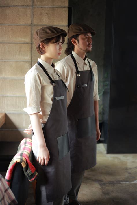 Working Wear Guoup Amont Barista Uniform Apron Hat Barista