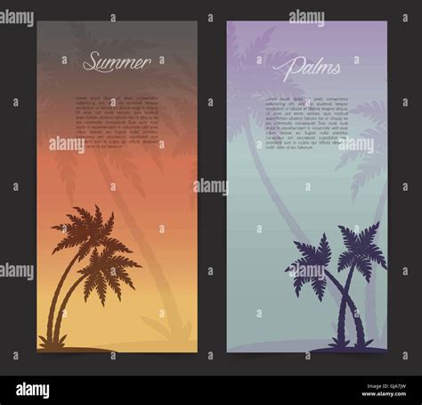 Palms Silhouettes Card Background Stock Vector Image And Art Alamy